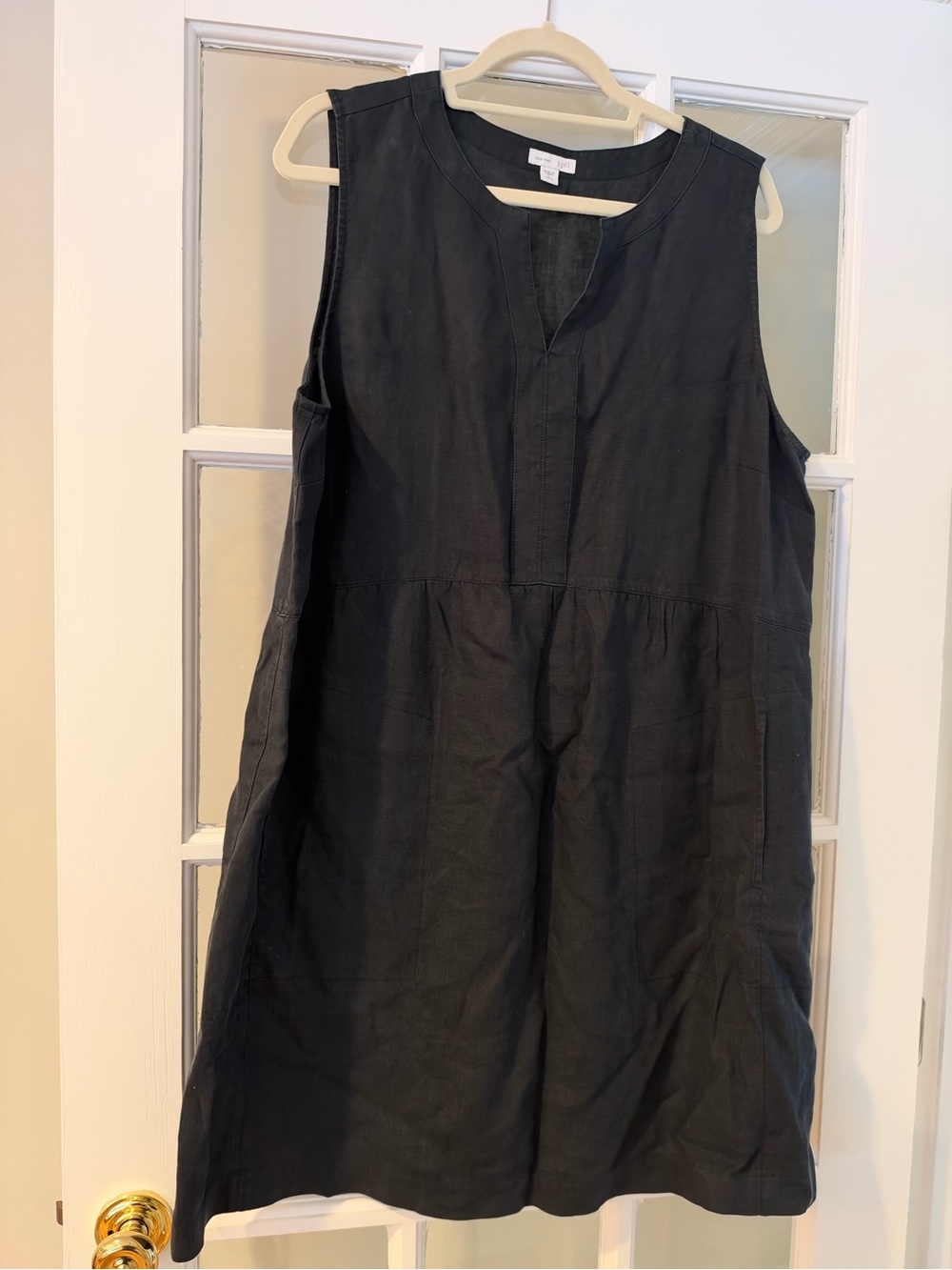J.Jill Love Linen Classic Black Shift Dress XLP